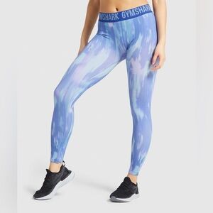 Gymshark | Fit Seamless Printed Leggings in Blue/Purple Tie-Dye Size Small